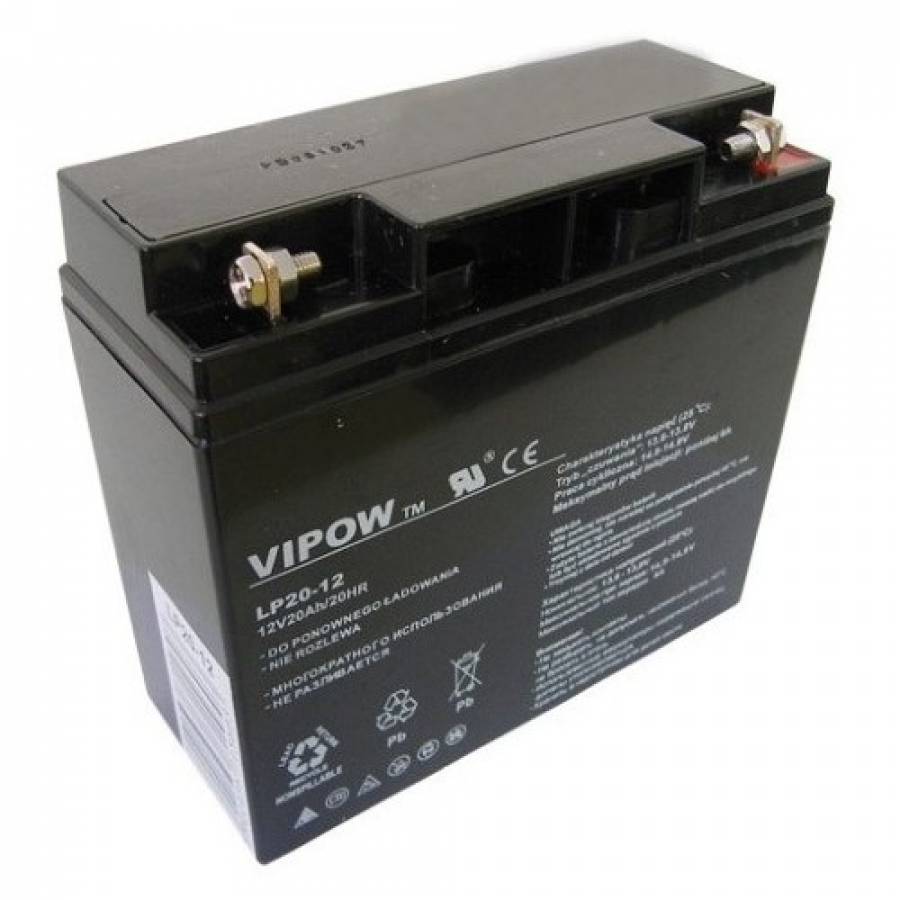 Baterie cu Gel Plumb cu Tensiune 12 V, Capacitate 20 Ah, 181 x 77 x 167 mm, Negru