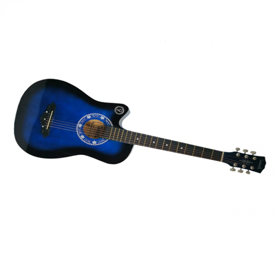 Chitara KlaussTech Clasica Din Lemn 86 Cm, Albastru Marin, Husa Nylon Cadou