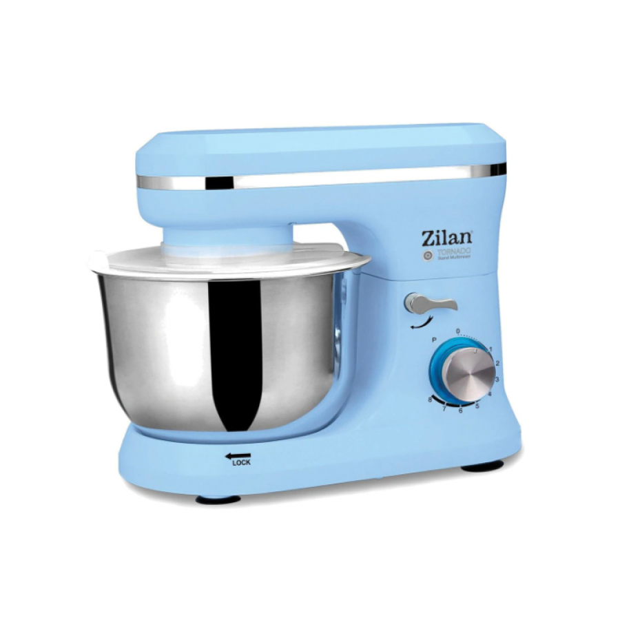 Mixer Multifunctional de 1000 W, 8 Trepte, Functie Pulse, Capacitate 4.5 L, Accesorii incluse, Bol din inox, Albastru