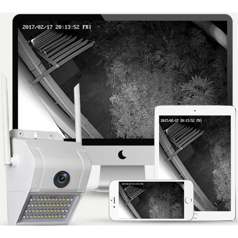 Camera KlaussTech de supraveghere HD 1080P, Wifi, Unghi 160, Alarma, 4W, IP66, Culoare Alb