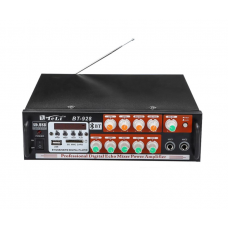 Amplificator Profesional Klausstech cu Bluetooth 120 W, 2 Canale, FM Radio, USB, Card SD, Telecomanda, 4 - 16 ohmi, Negru