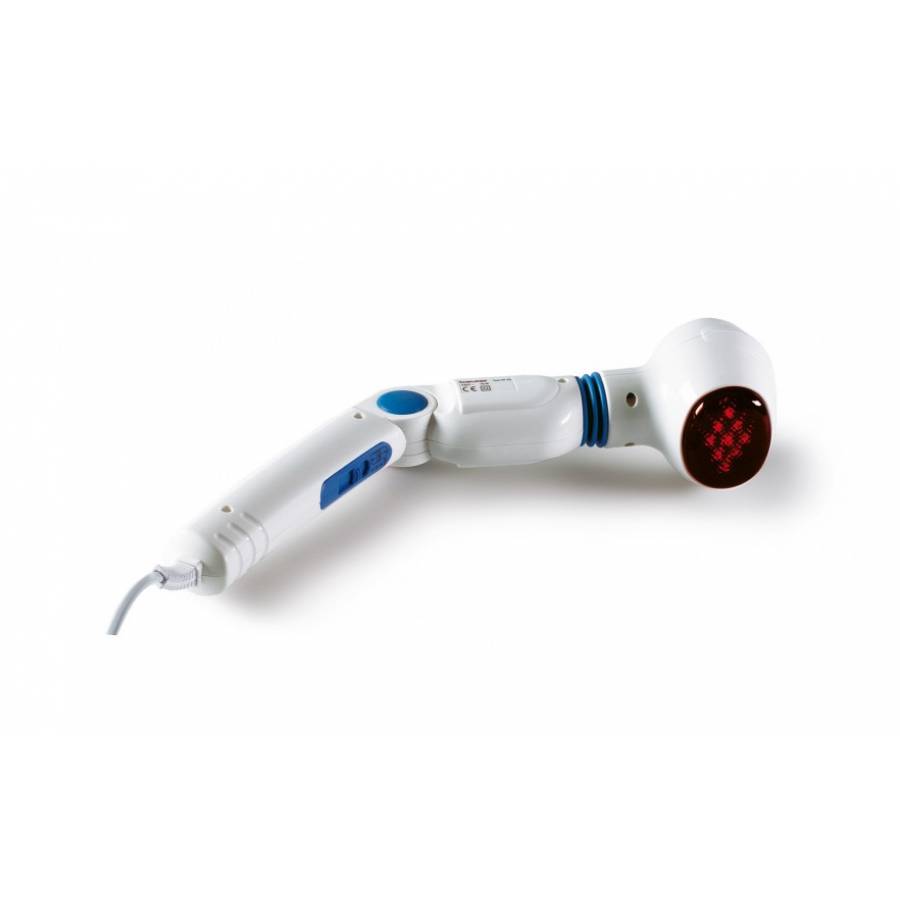 Aparat de Masaj cu Infrarosu, Putere 10 W, 3 Nivele de Intensitate, 4 Accesorii de masaj, Maner ajustabil, Vibratii si Caldura, Alb