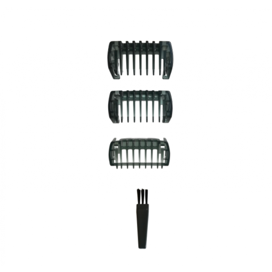 Aparat de Ras, Iluminare LED, Cap rotativ, Fata/Corp, Alimentare USB, 300 mAH, 3 Distantiere 1 - 5 mm, Negru/Albastru