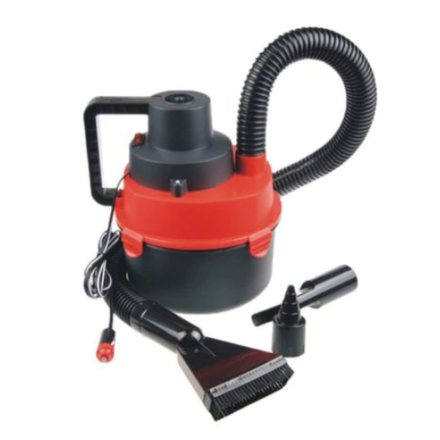 Aspirator Auto KlaussTech cu Spalara Umeda/Uscata, Alimentare 12 V DC, 4 Accesorii incluse, Rezervor apa, Negru/Rosu