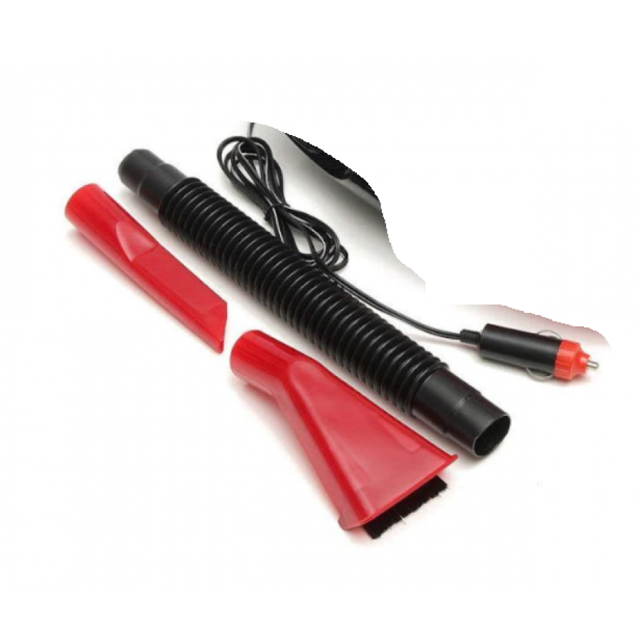 Aspirator Auto KlaussTech cu furtun, Alimentare 12 V DC, Putere 35 W, Lampa de iluminare, 1,500Pa, 50 dB, Negru/Rosu