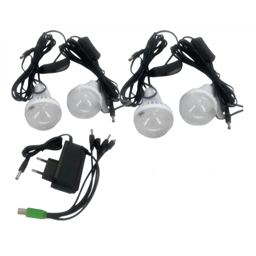 Sistem Solar de Iluminare cu Lanterna, 4 Becuri, MPE3 Player Bluetooth, Port USB, FM Radio, 1200 mAH, ABS, Negru