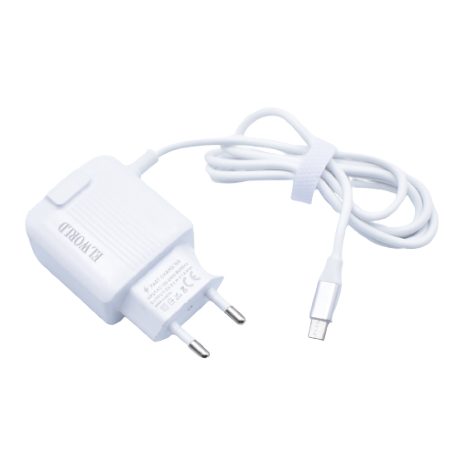 Incarcator Retea, Klausstech, Fast Charging, 2xusb, Microusb,  5-v, 3.1a, Flexibil, Cauciucat, Rezistent, Alb