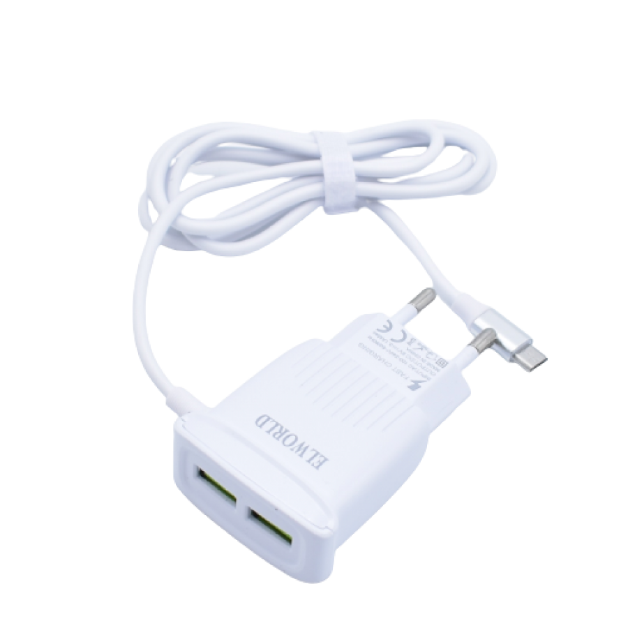 Incarcator Retea, Klausstech, Fast Charging, 2xusb, Microusb,  5v, 3.1a, Ergonomic, Alb