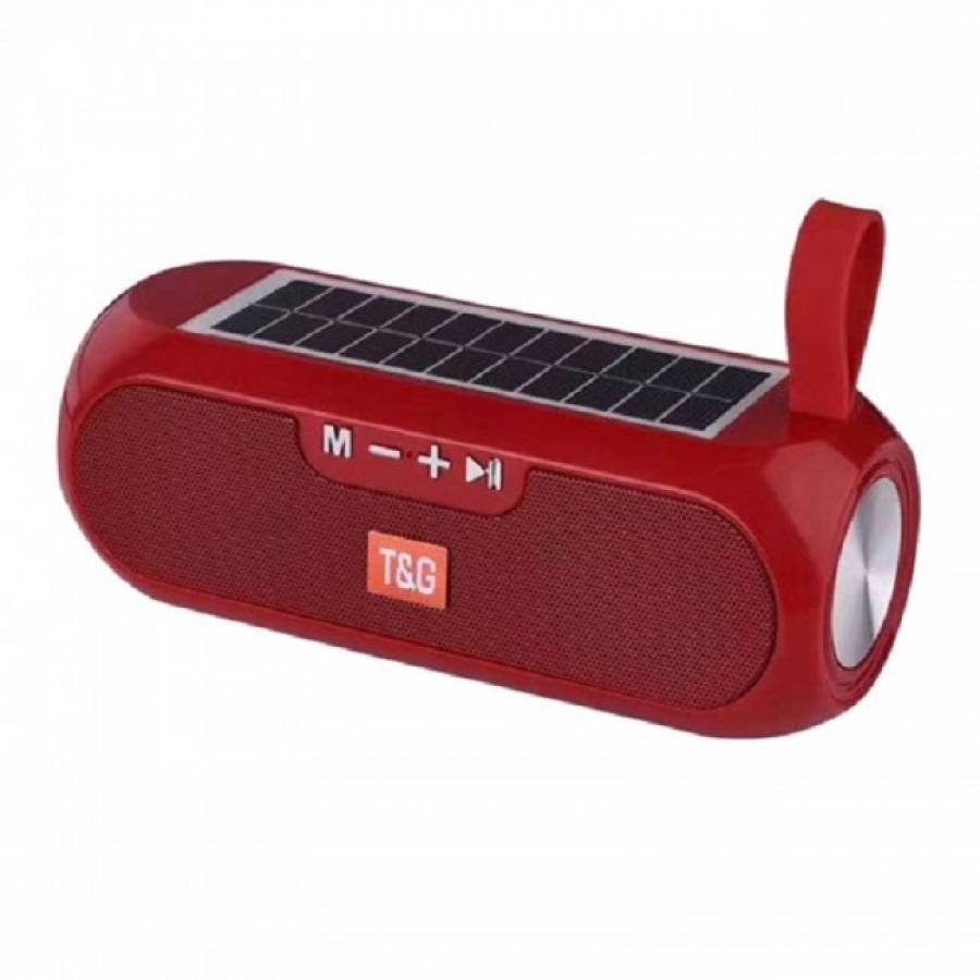 Boxa Portabila, Panou Solar Incorporat, Handsfree, Radio, Stick, Usb, Jack, 1200 Mah, Ergonomica, Rosu