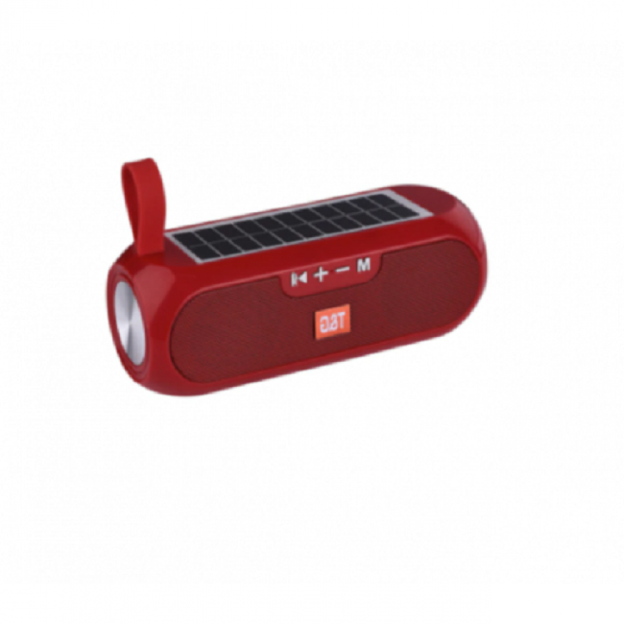 Boxa Portabila, Panou Solar Incorporat, Handsfree, Radio, Stick, Usb, Jack, 1200 Mah, Ergonomica, Rosu