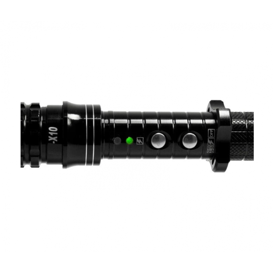 Baston Electrosoc Extensibil KlaussTech, Lanterna, 1000 W, Strans 42,5 x 3,8 cm, Extins maxim 49 x 3,8 cm, Modern, Negru