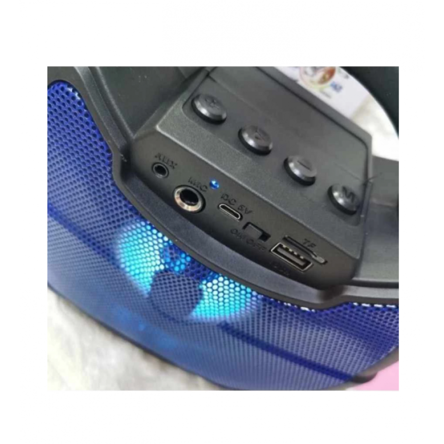 Boxa Portabila KlaussTech, 4 inch, 5 W, Bluetooth, USB, Lumini LED, AUX, 1200 mAH, 155 x 110 x 233 mm, MicroSD, Negru