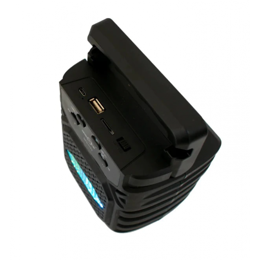 Boxa Portabila MP3 si Tehnologie Bluetooth, TF/USB, Radio FM, Maner transport, Reincarcabila, 1200 mAH, On/Off, Negru