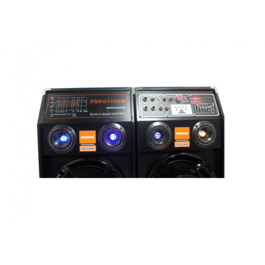 Boxe Active Cu Statie Profesionale Mp-284-karaoke/usb-bt 240 Watt , 1 Microfon + Cadou Modulator Fm Bluetooth , Usb , Card Microsd , Ecran Rosu Lcd , Incarcare Telefon