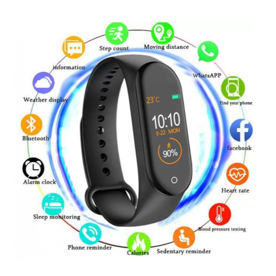 Smartwatch KlaussTech cu Bluetooth, IP67, Android si iOS, Ecran TFT, Touch, 80 mAH, Unisex, Negru