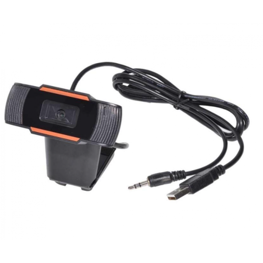 Camera WEB KlaussTech HD 720p, USB si Jack 3.5 mm, Microfon, 5 lentile, 640 x 480, 30 fps, Negru
