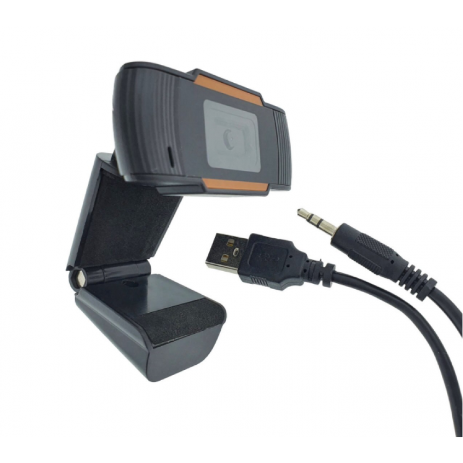 Camera WEB KlaussTech HD 720p, USB si Jack 3.5 mm, Microfon, 5 lentile, 640 x 480, 30 fps, Negru