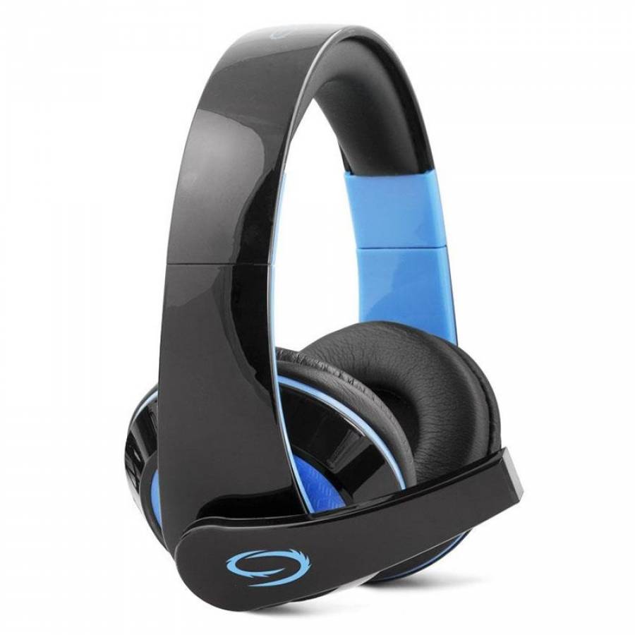 Casti de Gaming cu Microfon, Cu fir, Supraauriculare, Stereo, 32 ohm, 20 Hz - 20 kHz, 105 dB, 2 x 3,5 mm, Negru/Albastru