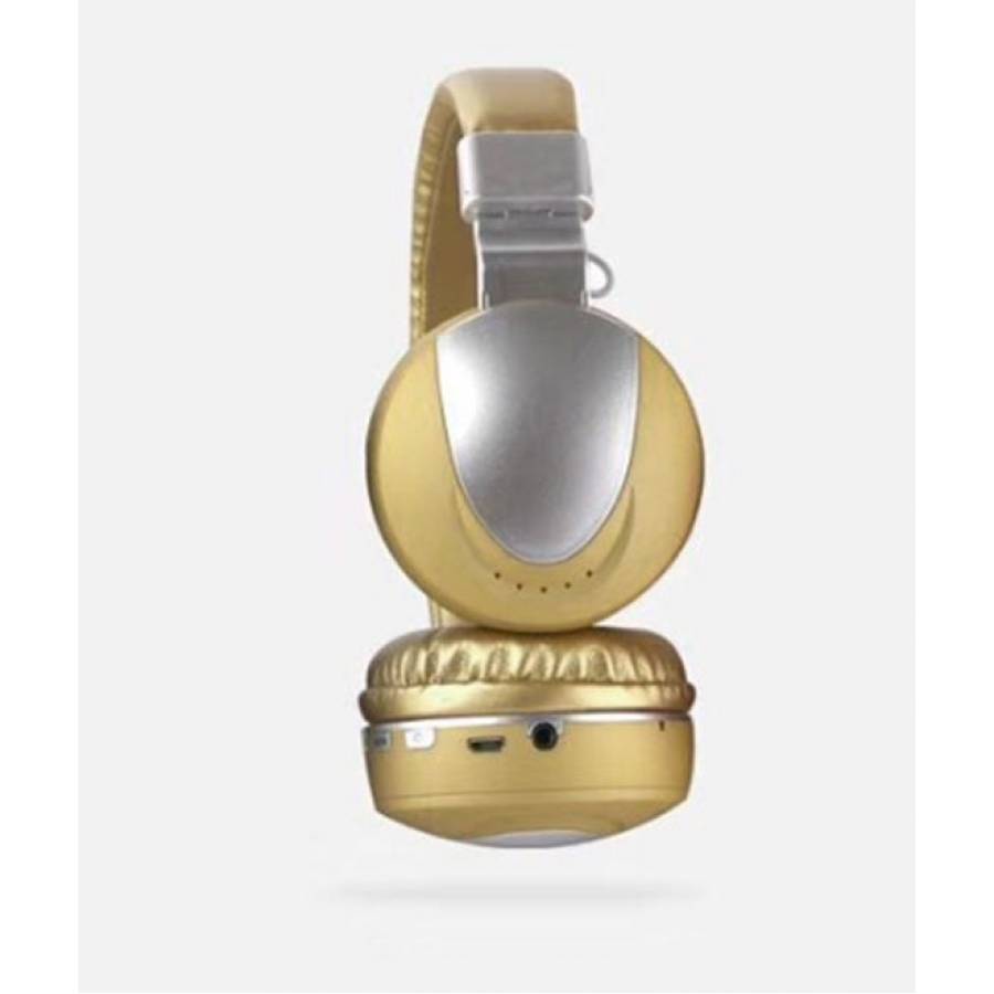 Casti Audio Stereo KlaussTech cu Bluetooth 4.1, 32 ohm, FM, 20 - 20 kHz, Banda fixare, Semnal 10 m, Design modern, Auriu