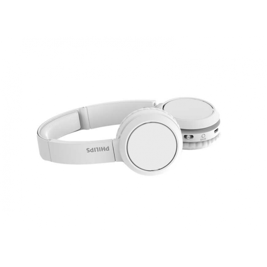 Casti Audio Philips cu Bluetooth, Pliere, Bass Boost, USB-C, Autonomie 29 h, Alb