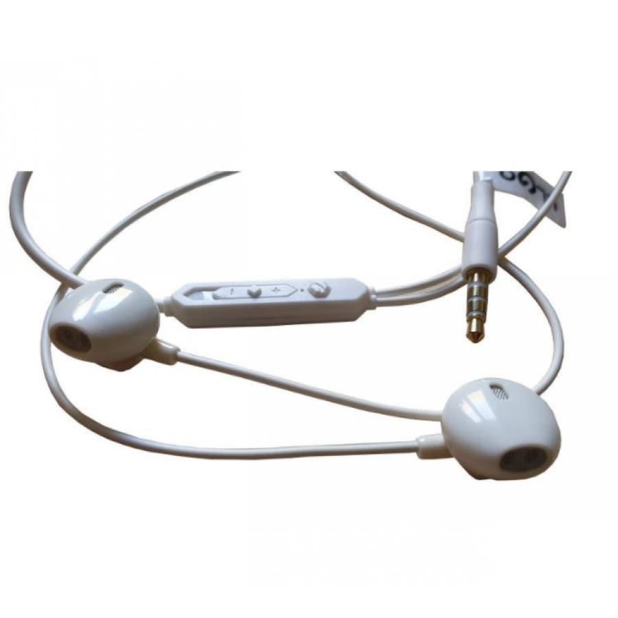 Casti Audio Klausstech Intraauriculare cu fir, Microfon, Control volum, AUX IN, Pure bass, Dynamic sound, Alb