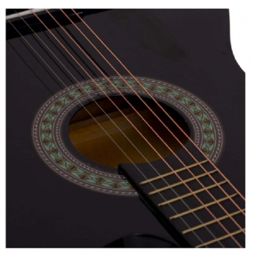 Chitara KlaussTech Acustica 3/4, 6 Coarde Metalice, Lemn De Calitate Usor De Folosit, Design Modern, Ergonomica, Negru