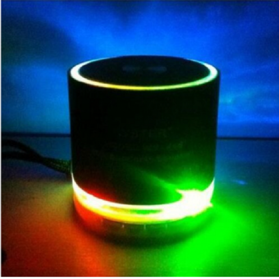 Boxa Audio Portabila Cu Ilumianare Led, Slot Micro Sd Si Usb, Acumulator Lithium, Difuzor 4 Cm, Negru