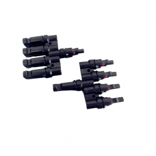 Conector Y 4 in 1 mufe MC4, Tensiune de protectie 1000V, Grad de protectie IP67, 10 × 10 × 10 cm, Negru