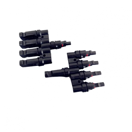 Conector Y 4 in 1 mufe MC4, Tensiune de protectie 1000V, Grad de protectie IP67, 10 × 10 × 10 cm, Negru