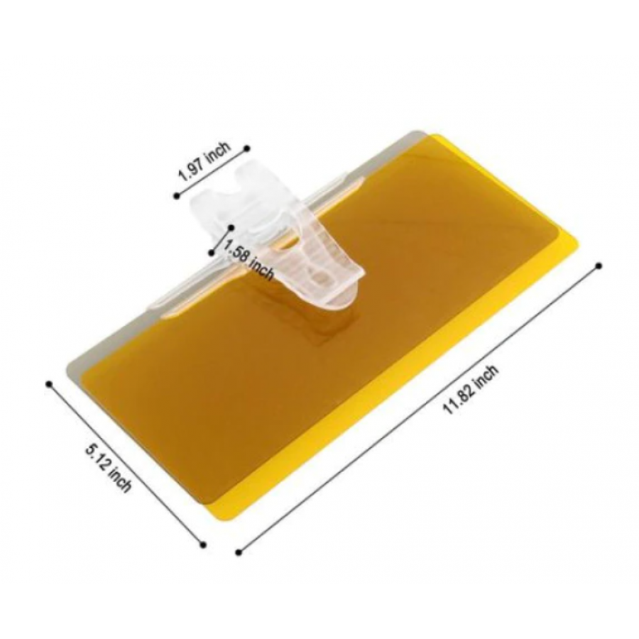 Parasolar Auto KlaussTech, Ecran Dublu VIsor, 30 x 13 cm, Eficient ziua si noaptea, Usor de montat, Galben