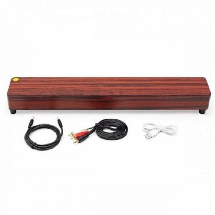 Soundbar Klausstech, 3w, 1200mah, Microfon Wireless, Difuzor Bass, Dublu Diafragma, Aux-in 3.5mm, Bluetooth, Design Compact Si Ergonomic, Imprimeu Lemn