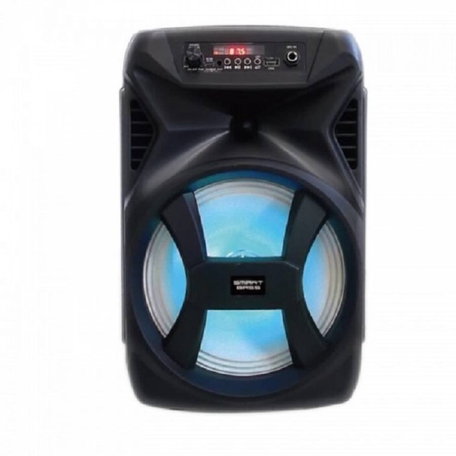 Boxa Activa Portabila, Putere 150 W, Bluetooth, Microfon, Telecomanda, Lumini Led, Sensibilitate 99 Db, Difuzor 8