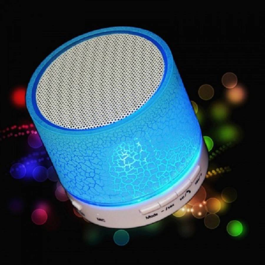 Mini Speaker Klausstech Cu Functie Conectivitate Bluetooth, Mp3, Slot Sd Card, Radio Fm, Port Usb, Lumini Led, Design Modern, Albastru