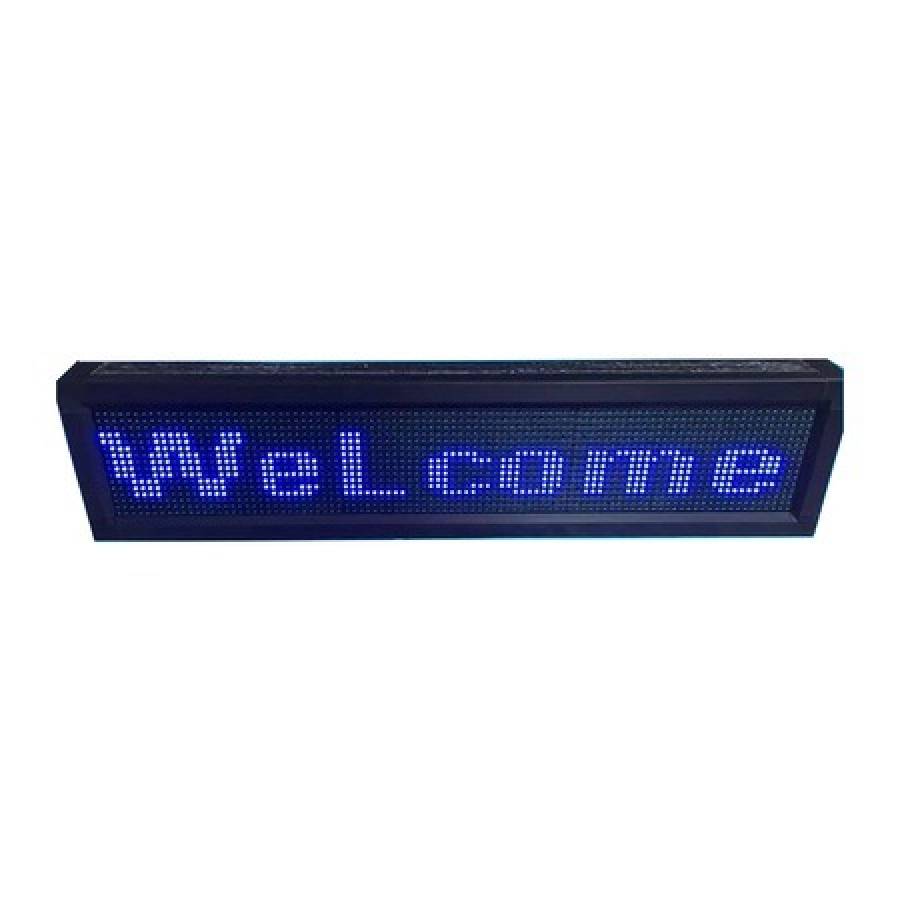 Reclama Profesionala Luminoasa LED , Dimensiuni reclama 400 x 40 cm , Culoare Text Albastru , Functie Text programabil , Conectare prin USB , Folosire de  exterior
