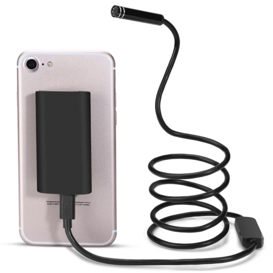 Camera Endoscop Wireless KlaussTech, Diametru 8 mm, Cablu de 3 m, Rezistent la apa IP67, Conexiune USB, Negru