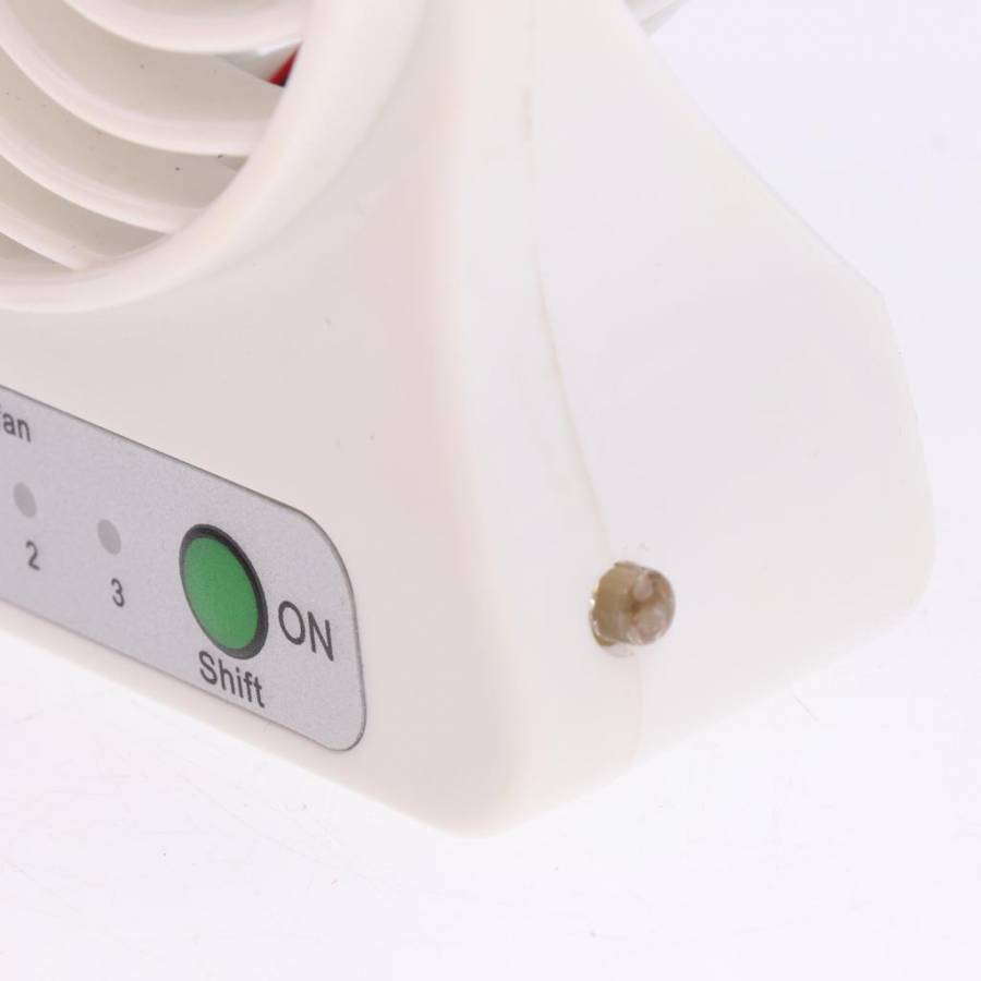 Mini Ventilator KlaussTech  reincarcabil, 1200 mAH, 4 W, Incarcare USB, Incarcare 4 h, 3 Trepte de viteza, Alba