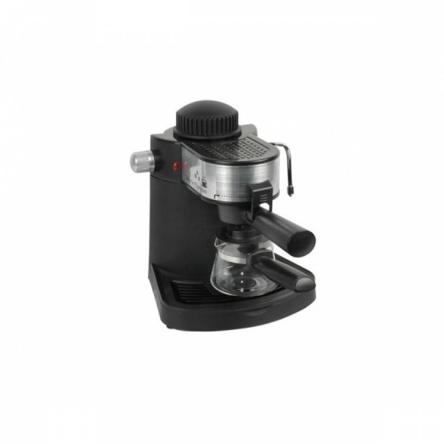 Espressor de cafea cu Functii Espresso si Cappuccino, 650 W, Capacitate 4 cesti, Sistem spumare, 3.5 Bari, Negru/Argintiu