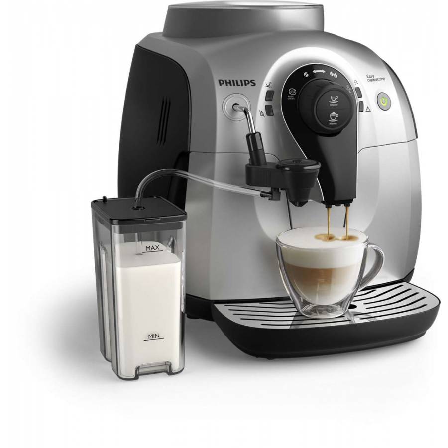Espressor Philips Automat de 1400W, 1 L, MEMO, 15 bari, Butoane LED, 5 Setari macinare, Sistem spumare lapte, Argintiu