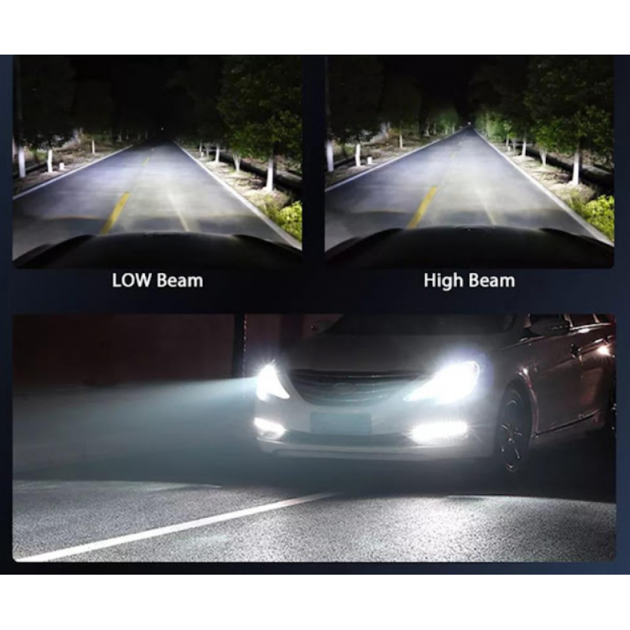 Set de 2 Becuri Auto LED H7, 120 W, 12000 lm, 6000 k, DC 9 - 32 V, 77 x 35 x 27,5 mm, 30000 h, Aluminiu, Negru