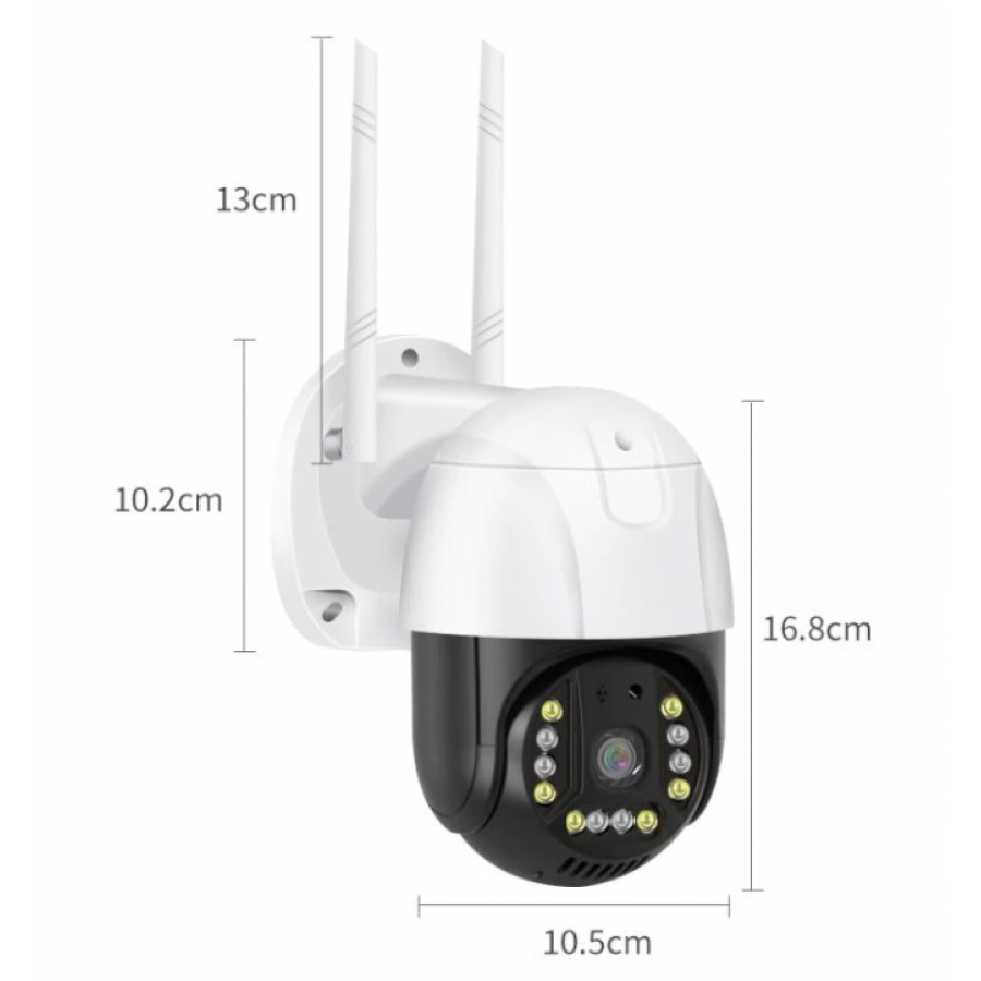 Camera WiFi Supraveghere Video KlaussTech, HD 2560 x 1920, cu cartela SIM 4G, Functie rotire, Waterproof, Alb