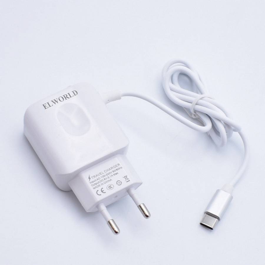 Incarcator de Telefon cu Cablu USB C, Alimentare AC 127 V - 220 V  60Hz – 0,5A, 2 USB.