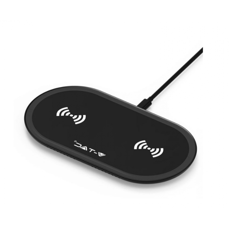 Incarcator Wireless de 10 W, DC 5V - 3A, Iluminare LED, Design modern, Lungime cablu 1m, Negru