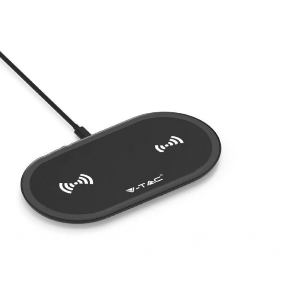 Incarcator Wireless de 10 W, DC 5V - 3A, Iluminare LED, Design modern, Lungime cablu 1m, Negru