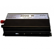 Invertor Sinus Pur Auto, Intrare 12 V, Putere 3000W, Iesire 220 V, 27 x 15 x 8 cm, Negru