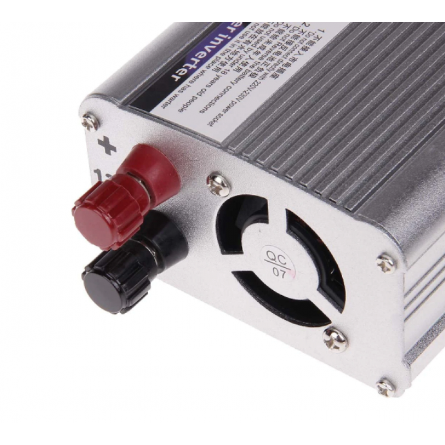 Invertor de Tensiune cu Sarcina Maxima 2000 W, 12 V - 230 V, 22.0 x 5.5 x 9.0 cm, Iesire USB 5V DC, Argintiu