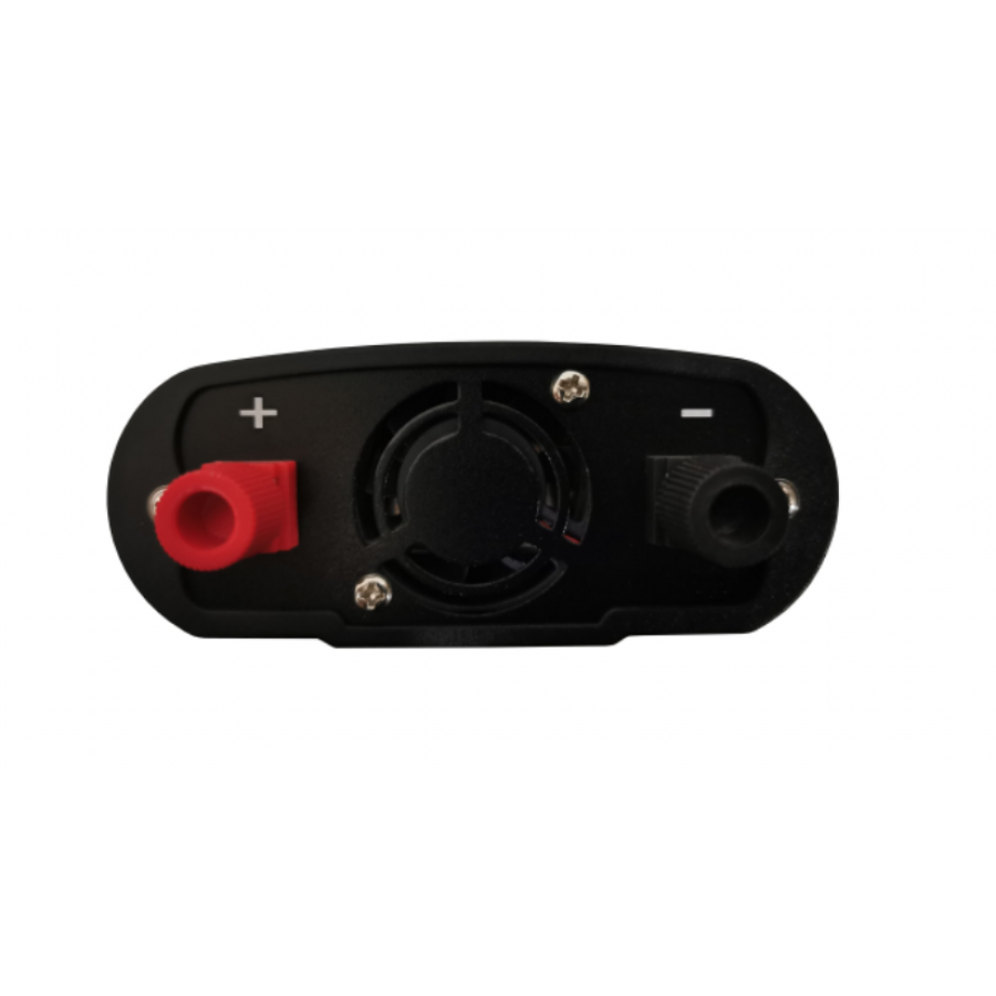Invertor Auto KlaussTech cu Putere de 300 W, 12 V - 220 V, Design rezistent, Rosu