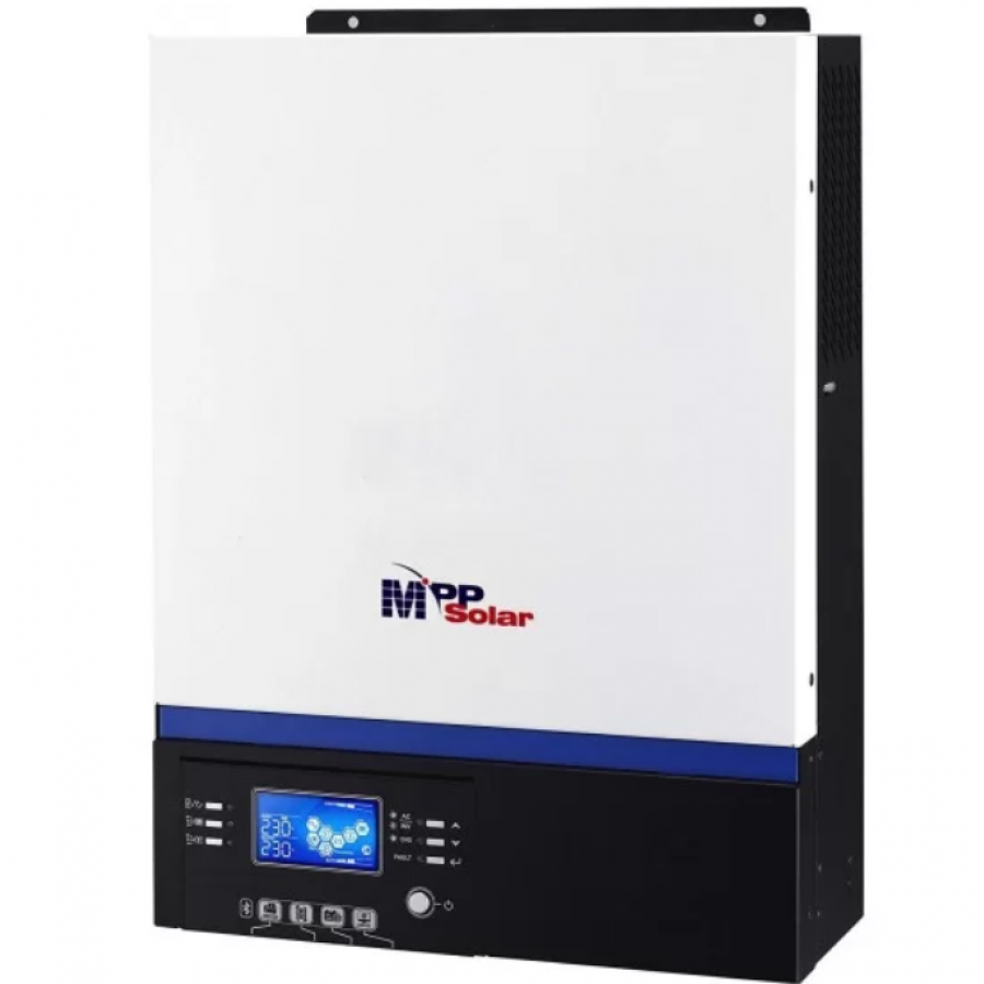 Invertor Offgrid MPPT cu regulator 2 x 80A, 8000 W, 48V, WiFi, Ecran LCD, Alb