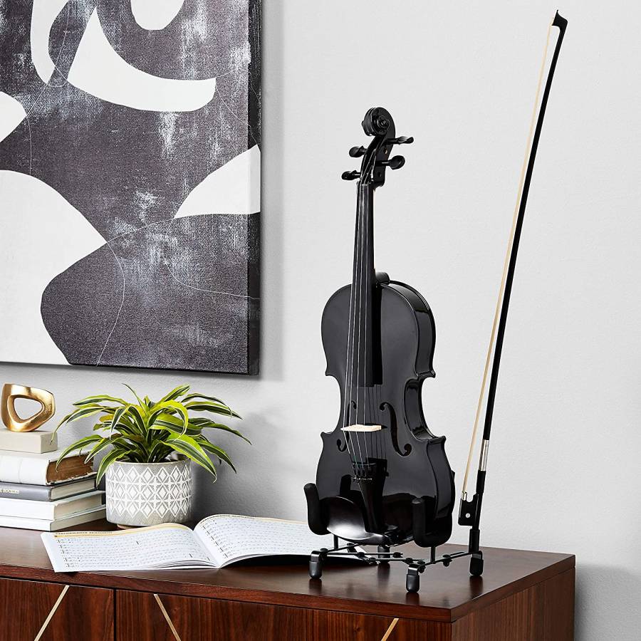 Vioara mare KlaussTech clasica din lemn, 4/4, Curatare usoara, Forma ergonomica, Rezistenta, Culoare Negru