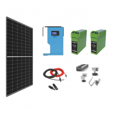 Ssitem Solar Off-Grid Complet 2,2 kW cu Invertor Hibrid sinus pur 3,5 continuu/ 7 kW varf, 6 x Panouri solare