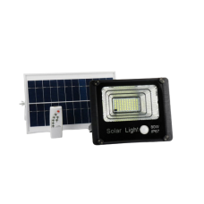 Proiector Solar, KlaussTech, Putere 80W, Control prin Telecomanda, Unghi Larg de Iluminare, Senzor de Miscare, Lumina Rece, Usor de Montat, Negru